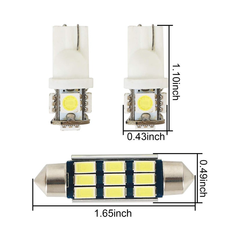 Hooke Road أضواء قبة داخلية هوك رود تاكوما، لمبات خريطة داخلية LED بيضاء لسيارة تويوتا تاكوما 05-15 بيك أب - مجموعة 3 قطع - Image 5